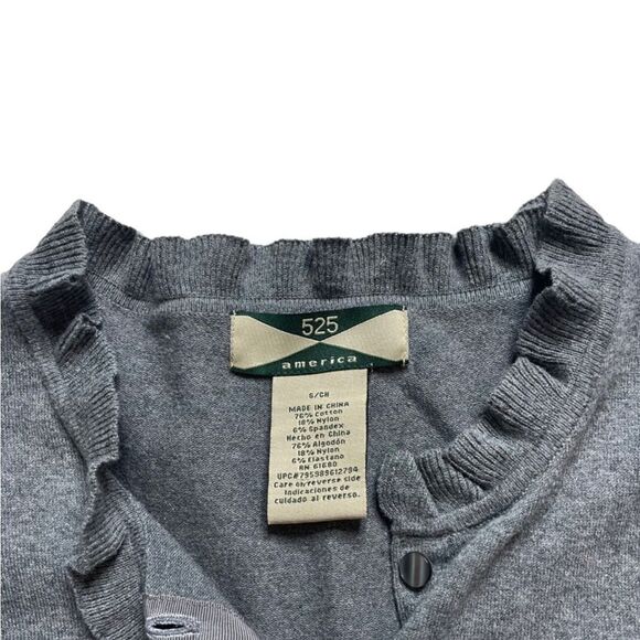 525 America Button Up Cardigan Ruffle Neckline - Picture 3 of 4